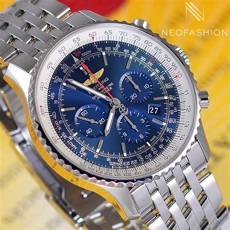 breitling blue face navitimer|breitling navitimer b01 46mm.